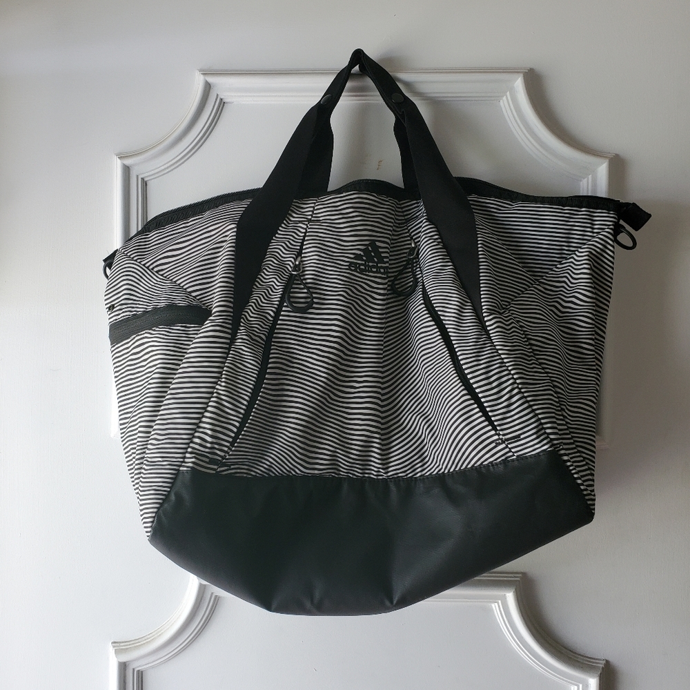 Adidas striped gym tote bag
